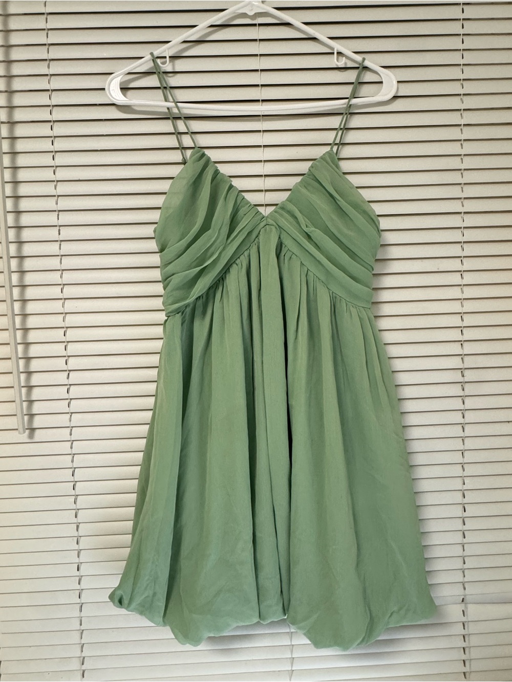 Abercrombie & Fitch Light Sage Green Spaghetti Strap Mini Dress